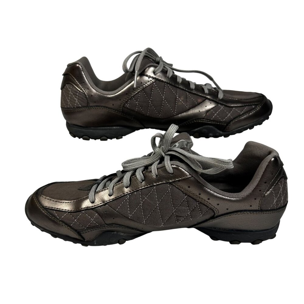 Athletech Women's Pewter Metallic Non-Marking Sneakers 9.5M Leather Whimsical - Picture 2 of 11